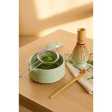 Valletta Matsu 7 Parça Seramik Matcha Seti Süzgeç, Kase, Whisk Tutucu, Bambu Whisk Çırpıcı, Bambu Kaşık, Kaşık Tutucu, Mikrofiber Bez