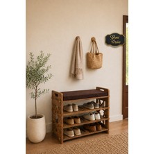 Tok-Co Dekoratif Ayakkabılık Oturaklı Bench 3 Raflı