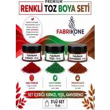 Fabrikone 3'lü Set Premium Parafin Soya Wax Toz Mum Boyası Hobi Seti - 5 cc (Kırmızı, Yeşil, Kahverengi) BKFAB3KYKH5G