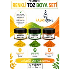 Fabrikone 3'lü Set Premium Parafin Soya Wax Toz Mum Boyası Hobi Seti - 5 cc (Sarı, Yeşil, Turuncu) BKFAB3SRYT5G