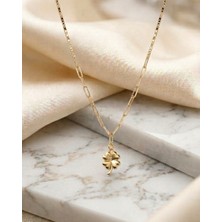 Lesperas 14 Ayar Altın 1.71 Gram Modern Yonca Kolye