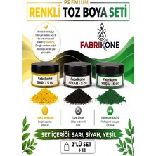 Fabrikone 3'lü Set Premium Parafin Soya Wax Toz Mum Boyası Hobi Seti - 5 cc (Sarı, Siyah, Yeşil) BKFAB3SRSY5G