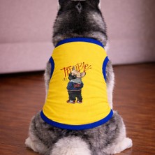 Petite Pati Sari Trouble Köpek Tshirt Köpek Kıyafeti (%100 Pamuk Penye) Kucuk ve Buyuk Irklar
