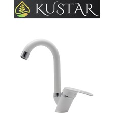 Kustar Cambridge Beyaz Mix Aç Kapa Banyo Lavabo Bataryası