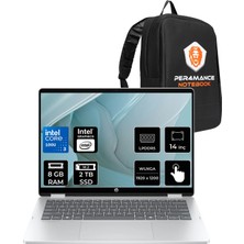 HP Omnibook 5 Flip Core 3 100U 8GB RAM 2TB SSD 14" FHD+ FreeDOS BT0A8EAPN34 Notebook + Per4 Çanta