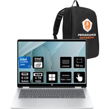 HP Omnibook 5 Flip Core 3 100U 8GB RAM 4TB SSD 14" FHD+ Win11 Home BT0A8EAPN40 Notebook + Per4 Çanta