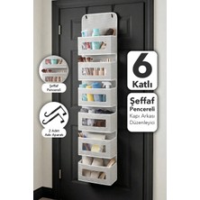 Meleni Home 6 Katlı Kapı Arkası Organizer - Çok Amaçlı Mutfak Banyo Dolap Içi Düzenleyici 30X12X128 cm Çizgili