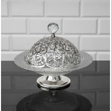 Özbience Cam Şekerlik, Metal Kapaklı, 18 Cm, Şık ve Kullanışlı Tasarım