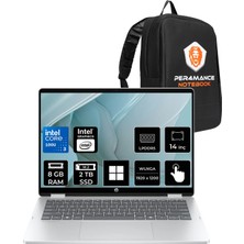 HP Omnibook 5 Flip Core 3 100U 8GB RAM 2TB SSD 14" FHD+ Win11 Pro BT0A8EAPN44 Notebook + Per4 Çanta