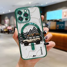 HONTINGA iPhone 14 Pro Max ile Uyumlu Şeffaf Magsafe Wireless Kılıfı Düşüme Önleyici Basitlik Anti Düşme Kamera Korumali Araba Desen Yumuşak Silikon Telefon Kılıfı Kadın ve Erkek Için Uygundur K7-2065