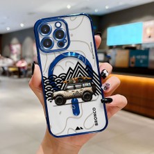 HONTINGA iPhone 14 Pro Max ile Uyumlu Şeffaf Magsafe Wireless Kılıfı Düşüme Önleyici Basitlik Anti Düşme Kamera Korumali Araba Desen Yumuşak Silikon Telefon Kılıfı Kadın ve Erkek Için Uygundur K7-2065
