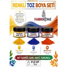 Fabrikone 3'lü Set Premium Parafin Soya Wax Toz Mum Boyası Hobi Seti - 5 cc (Sarı, Mavi, Turuncu) BKFAB3SRMT5G