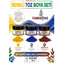 Fabrikone 3'lü Set Premium Parafin Soya Wax Toz Mum Boyası Hobi Seti - 5 cc (Sarı, Mavi, Kahverengi) BKFAB3SRMKH5G