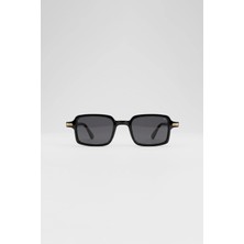 Abluka Online Unisex Minimal Köşeli Kemik Çerçeve Güneş Gözlüğü Siyah