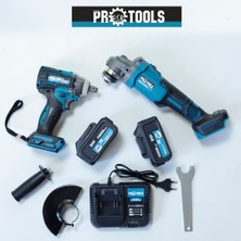 GVN PROTOOLS Profosyonel 34 Parça Şarjlı El Aletleri SETI-48V TORKLU(550NM)&TAŞLAMA+2 Adet 48V 10.000 Mah Batarya