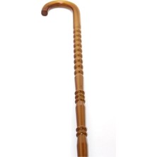 PremiumPort El Işçiliği Ahşap Baston, 92 Cm, Klasik ve Sağlam Yürüyüş Desteği