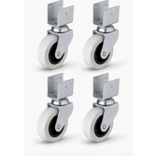 Dorasan 4 Adet 50X20 mm Gri Kısa U Tablalı Teker