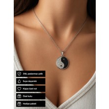 Herşey Nota Yin Yang Desenli 316L Paslanmaz Çelik Kolye Hediye Unisex