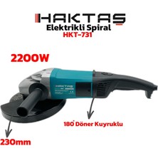 Haktaş 230 mm Büyük Boy Spiral Canavar | 2200W Döner Tetikli Taşlama Makinesi