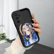 HONTINGA Samsung Galaxy A23 ile Uyumlu Kılıfı Düşüme Önleyici Basitlik Anti Düşme Kamera Korumali Güzel Kadın Siyah Desen Yumuşak Silikon Telefon Kılıfı Kadın ve Erkek Için Uygundur K2-0070