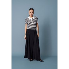 Nisan Triko Beli Lastikli Pareo Pantolon