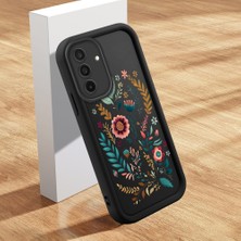 HONTINGA Samsung Galaxy A26 ile Uyumlu Kılıfı Düşüme Önleyici Basitlik Anti Düşme Kamera Korumali Şirin Kedi Çiçek Siyah Desen Yumuşak Silikon Telefon Kılıfı Kadın ve Erkek Için Uygundur K2-0068
