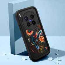 HONTINGA Vivo X300 Pro ile Uyumlu Kılıfı Düşüme Önleyici Basitlik Anti Düşme Kamera Korumali Şirin Kedi Çiçek Siyah Desen Yumuşak Silikon Telefon Kılıfı Kadın ve Erkek Için Uygundur K2-0068