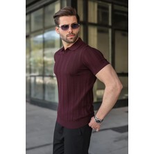 Madmext Mürdün Slim Fit Polo Yaka Triko Erkek Tişört E7491