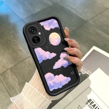 HONTINGA Tecno Camon 19 Neo ile Uyumlu Kılıfı Düşüme Önleyici Basitlik Anti Düşme Kamera Korumali Bulut Siyah Desen Yumuşak Silikon Telefon Kılıfı Kadın ve Erkek Için Uygundur K2-0078