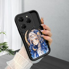 HONTINGA Tecno Spark 20 Pro ile Uyumlu Kılıfı Düşüme Önleyici Basitlik Anti Düşme Kamera Korumali Güzel Kadın Siyah Desen Yumuşak Silikon Telefon Kılıfı Kadın ve Erkek Için Uygundur K2-0070