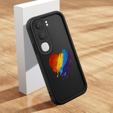HONTINGA Vıvo Y31 5g ile Uyumlu Kılıfı Düşüme Önleyici Basitlik Anti Düşme Kamera Korumali Şirin Kedi Kalp Siyah Desen Yumuşak Silikon Telefon Kılıfı Kadın ve Erkek Için Uygundur K2-0077