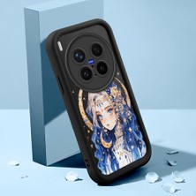 HONTINGA Vivo X300 Pro ile Uyumlu Kılıfı Düşüme Önleyici Basitlik Anti Düşme Kamera Korumali Şirin Kedi Güzel Kadın Siyah Desen Yumuşak Silikon Telefon Kılıfı Kadın ve Erkek Için Uygundur K2-0070