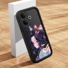 HONTINGA Vıvo V60 Lite ile Uyumlu Kılıfı Düşüme Önleyici Basitlik Anti Düşme Kamera Korumali Şirin Kedi Güzel Kadın Siyah Desen Yumuşak Silikon Telefon Kılıfı Kadın ve Erkek Için Uygundur K2-0070