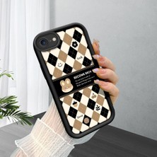 HONTINGA iPhone Se 2020 ile Uyumlu Kılıfı Düşüme Önleyici Basitlik Anti Düşme Kamera Korumali Çiçek Siyah Desen Yumuşak Silikon Telefon Kılıfı Kadın ve Erkek Için Uygundur K2-0072