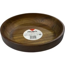 MİEN Mien Akasya Ahşap Tabak/kase 18X4 cm – Doğal Ahşap Servis Tabağı, Dekoratif Sunum Kasesi