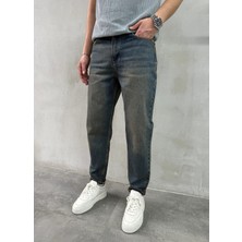 Difransel Jeans Eskitme Yeşil Rahat Kesim Boyfriend Jeans