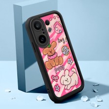 HONTINGA Vivo X200 Fe ile Uyumlu Kılıfı Düşüme Önleyici Basitlik Anti Düşme Kamera Korumali Şirin Kedi Kedi Siyah Desen Yumuşak Silikon Telefon Kılıfı Kadın ve Erkek Için Uygundur K2-0073