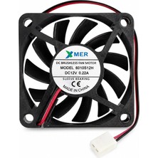60X60X10MM 12V 2 Uçlu 0.22A 2p Xmer Fan