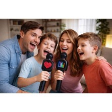 Doppler Tetris Karaoke Mikrofonu Ledli Ses Değiştirme Özellikli Işıklı Yeni