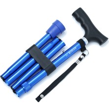 PremiumPort Katlanabilir Mavi Baston, Hafif ve Pratik Tekerlekli Tasarım