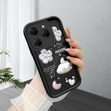 HONTINGA Tecno Spark 20 Pro ile Uyumlu Kılıfı Düşüme Önleyici Basitlik Anti Düşme Kamera Korumali Bulut Siyah Desen Yumuşak Silikon Telefon Kılıfı Kadın ve Erkek Için Uygundur K2-0078