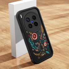 HONTINGA Vivo X300 Pro ile Uyumlu Kılıfı Düşüme Önleyici Basitlik Anti Düşme Kamera Korumali Şirin Kedi Çiçek Siyah Desen Yumuşak Silikon Telefon Kılıfı Kadın ve Erkek Için Uygundur K2-0068