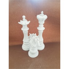 Özbience Şık Polyester Ham Biblo Satranç Takımı 3'lü Set, Dekoratif ve Modern Tasarım