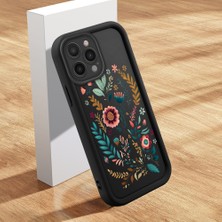 HONTINGA iPhone 13 Pro Max ile Uyumlu Kılıfı Düşüme Önleyici Basitlik Anti Düşme Kamera Korumali Şirin Kedi Çiçek Siyah Desen Yumuşak Silikon Telefon Kılıfı Kadın ve Erkek Için Uygundur K2-0068