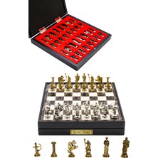 Özbience Elit Metal Satranç Takımı, Mermer Desen, 25CM, Mitolojik Temalı