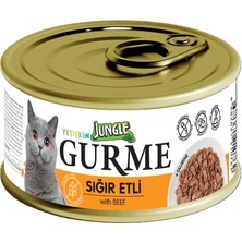 Jungle Gurme Konserve 85 gr Kedi Maması Yetişkin Sığır Etli *3'lü