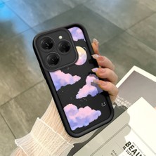 HONTINGA Tecno Spark 20 Pro ile Uyumlu Kılıfı Düşüme Önleyici Basitlik Anti Düşme Kamera Korumali Bulut Siyah Desen Yumuşak Silikon Telefon Kılıfı Kadın ve Erkek Için Uygundur K2-0078
