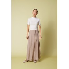 Nisan Triko Beli Lastikli Pareo Pantolon