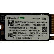 Sk Hynix BC901 512GB 22X42 M.2 Nvme Ssd(Kutusuz)