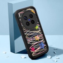 HONTINGA Vivo X300 Pro ile Uyumlu Kılıfı Düşüme Önleyici Basitlik Anti Düşme Kamera Korumali Şirin Kedi Kalp Siyah Desen Yumuşak Silikon Telefon Kılıfı Kadın ve Erkek Için Uygundur K2-0077